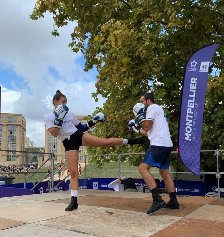 Démonstration de boxe à Montpellier.